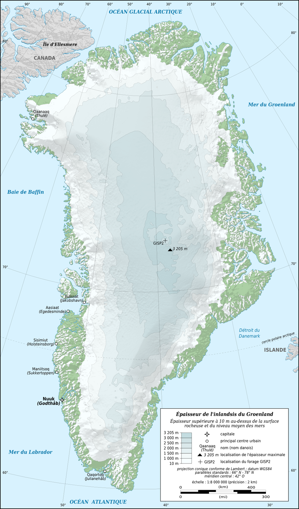 carte inlandsis groenlandais