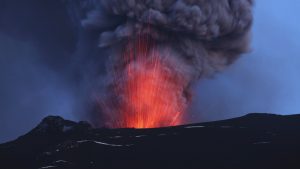 photo du katla en éruption