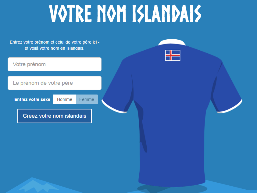 site transformant votre nom et prénom français en islandais