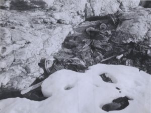 Photo des Restes de l'expédition Andrée trouvée en 1930.