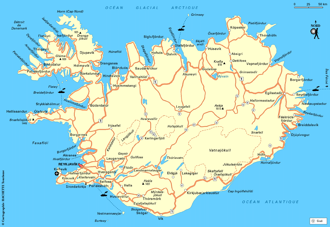 Carte de l'islande