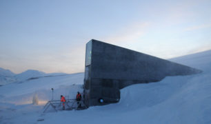 entrée du réservoir de semences du Svalbard